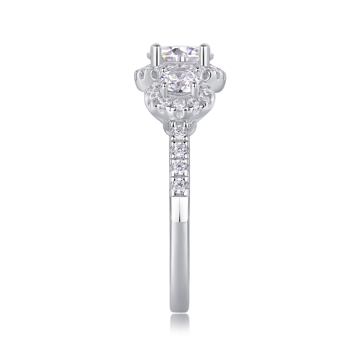 Everyday 1 Carat Moissanite Three-Stone Ring in Sterling Silver