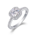 Wondrous Moissanite Halo Ring in Sterling Silver