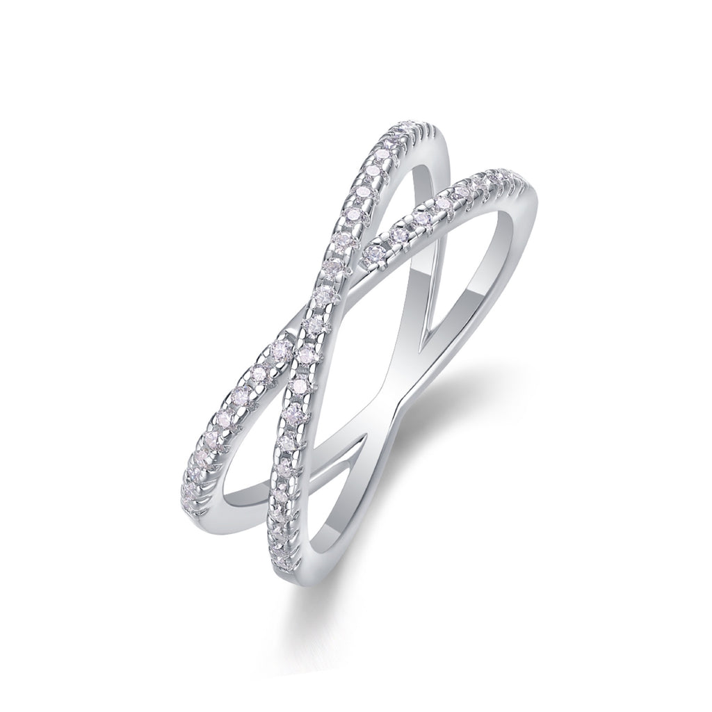 Intertwine Moissanite Band Ring in Sterling Silver