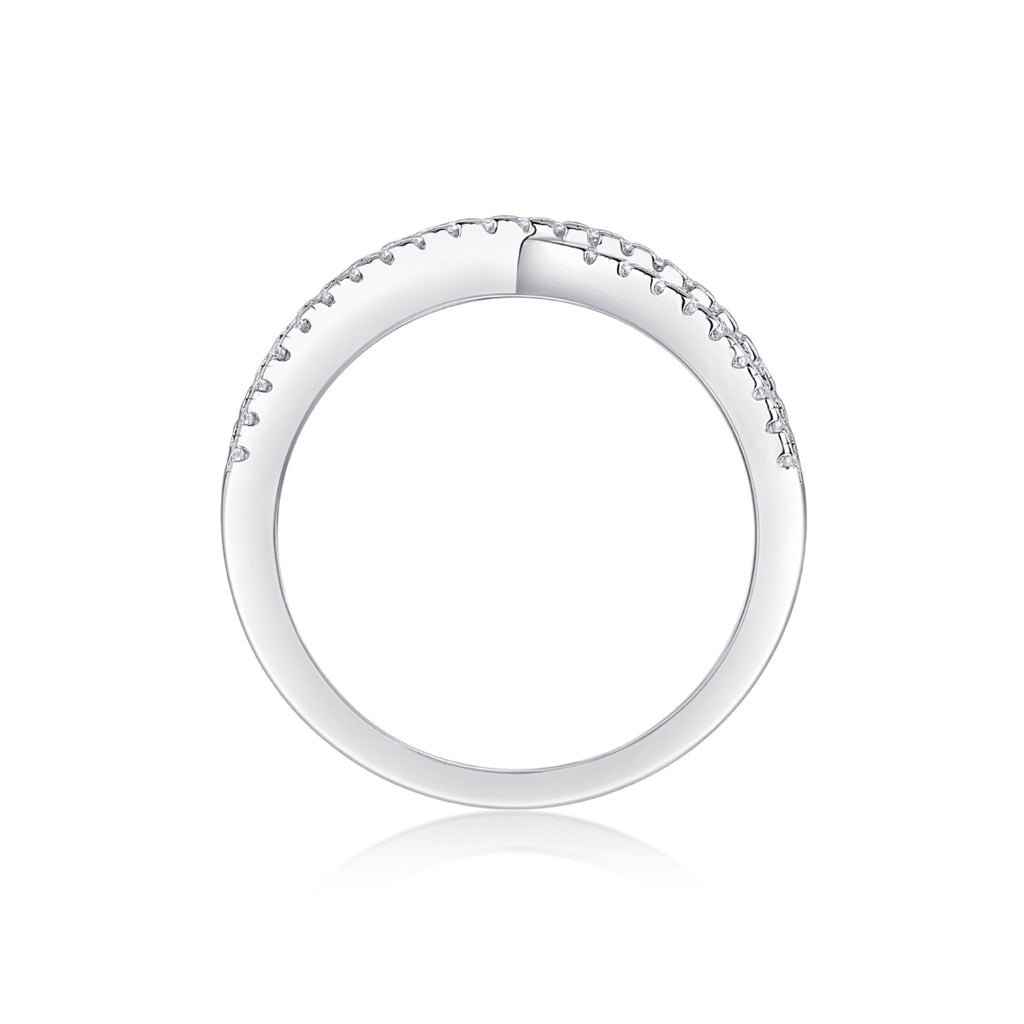 Intertwine Moissanite Band Ring in Sterling Silver