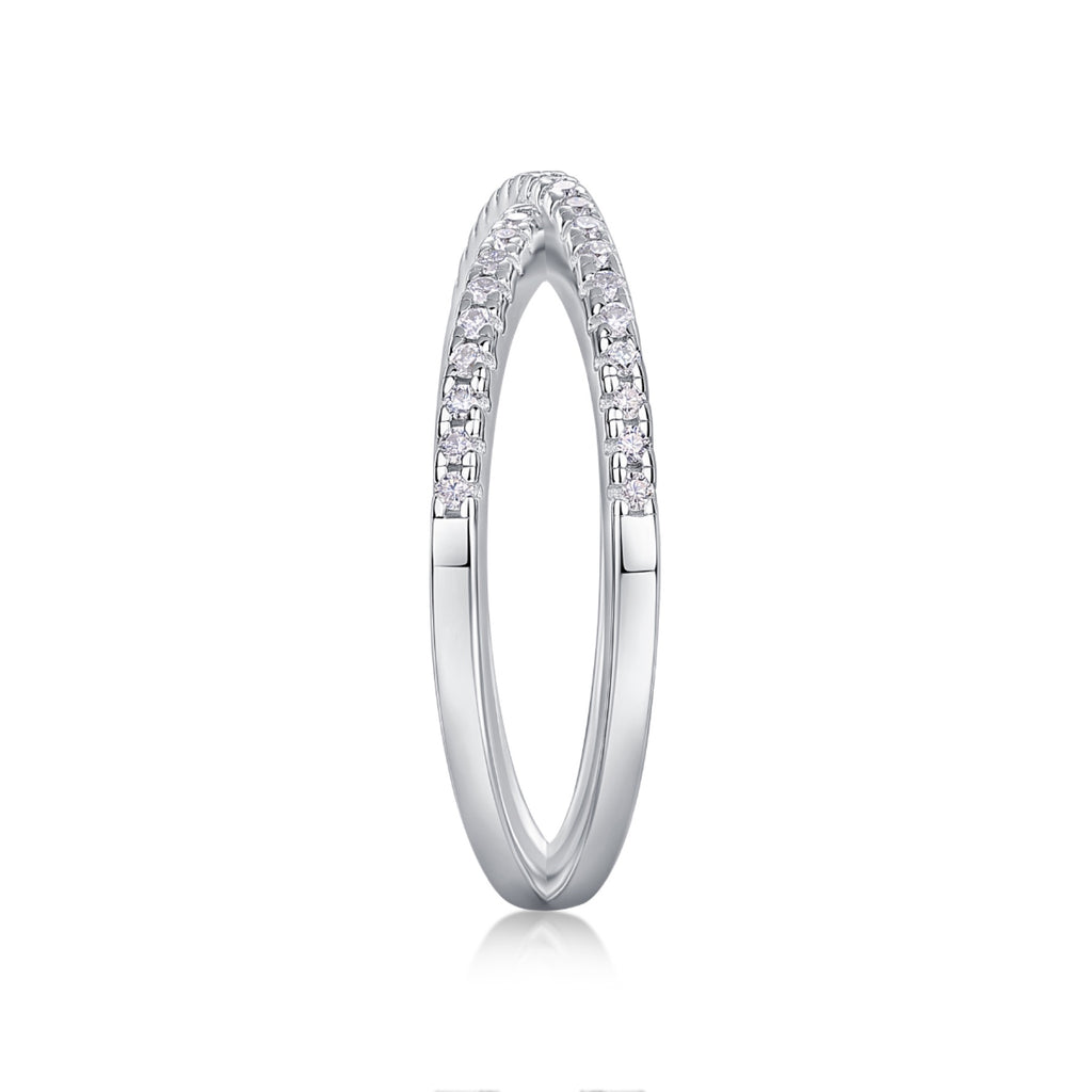 Intertwine Moissanite Band Ring in Sterling Silver