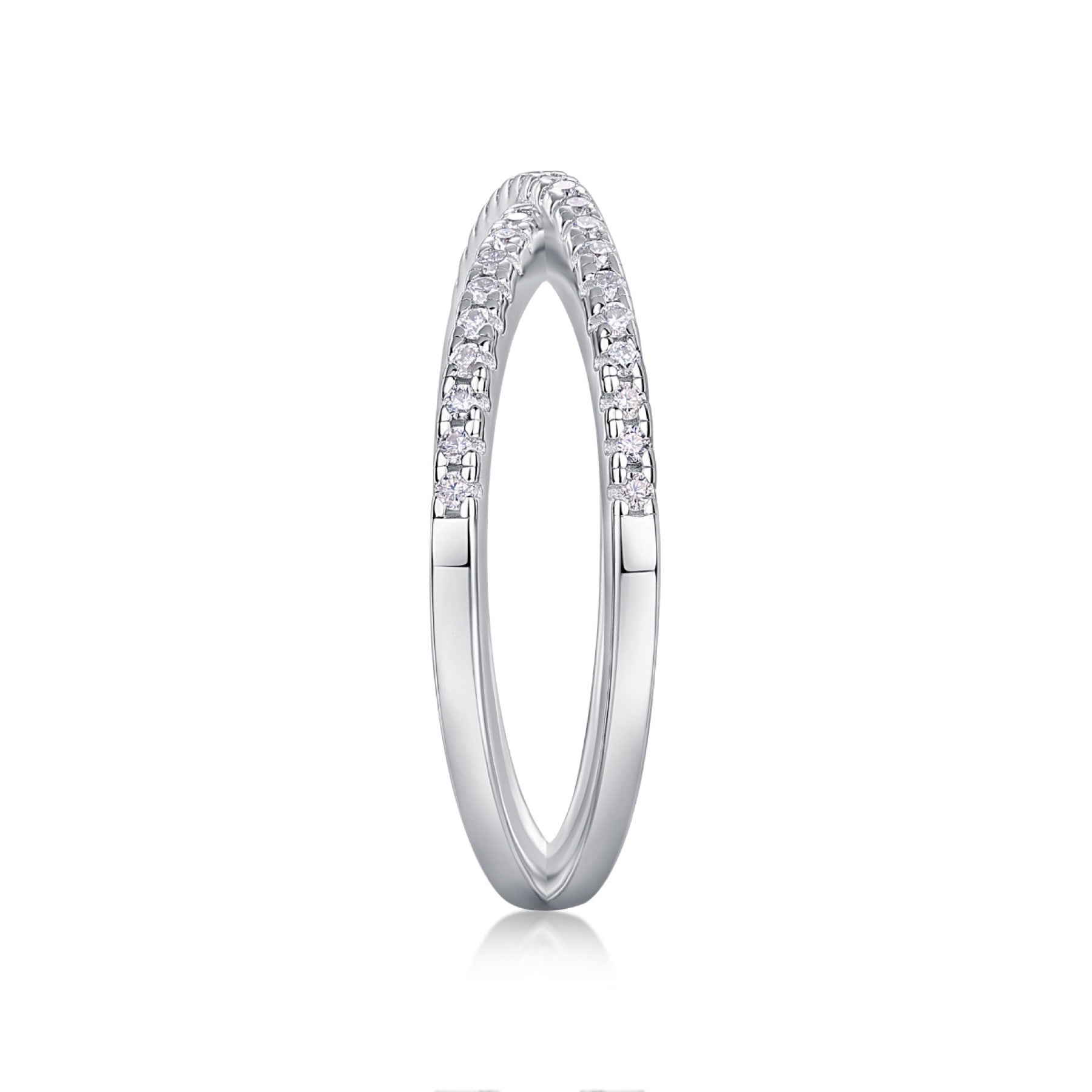 Intertwine Moissanite Band Ring in Sterling Silver