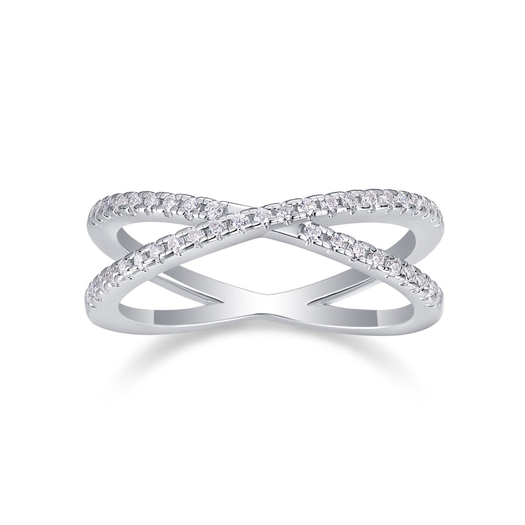 Intertwine Moissanite Band Ring in Sterling Silver