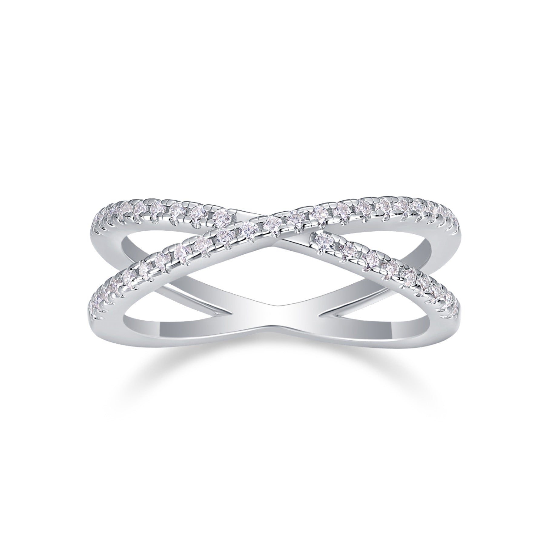 Intertwine Moissanite Band Ring in Sterling Silver