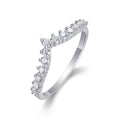 Tiara Moissanite Band Ring in Sterling Silver