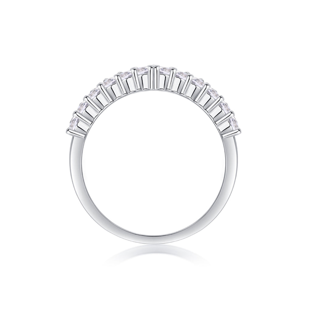 Tiara Moissanite Band Ring in Sterling Silver