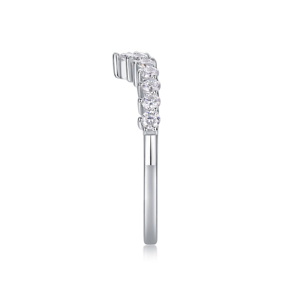Tiara Moissanite Band Ring in Sterling Silver