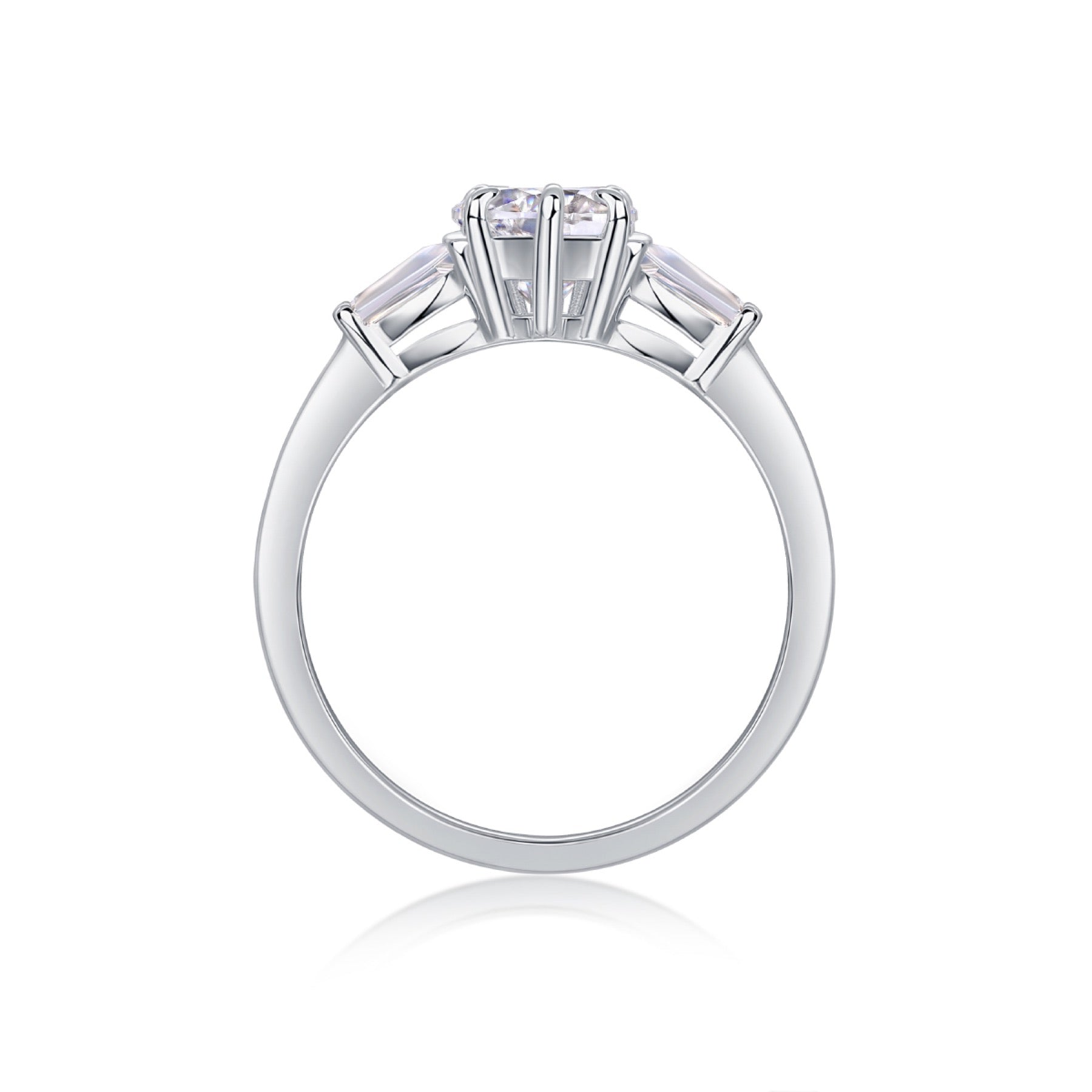 Heartborn Heart-Cut Moissanite Solitaire Ring in Sterling Silver