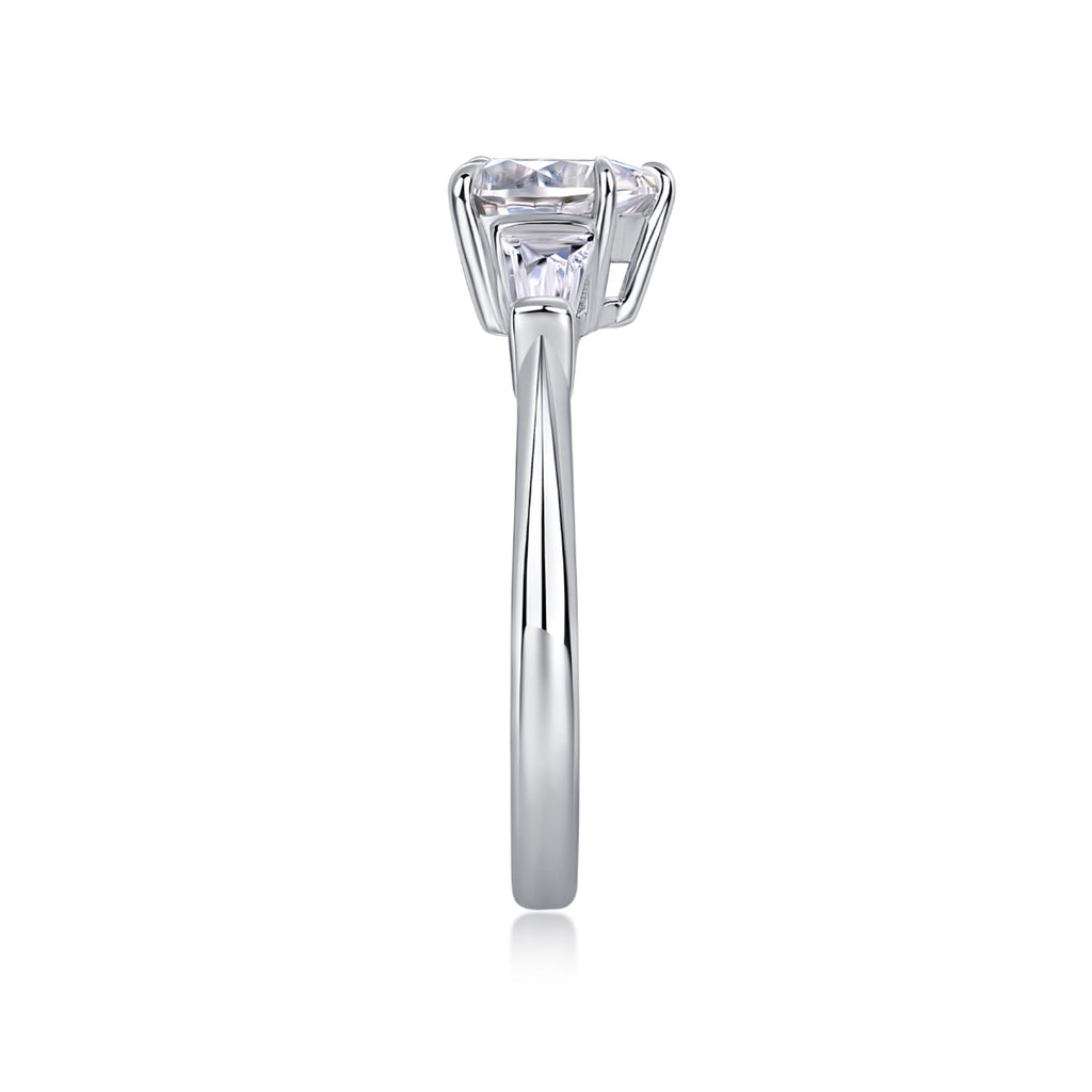 Heartborn Heart-Cut Moissanite Solitaire Ring in Sterling Silver