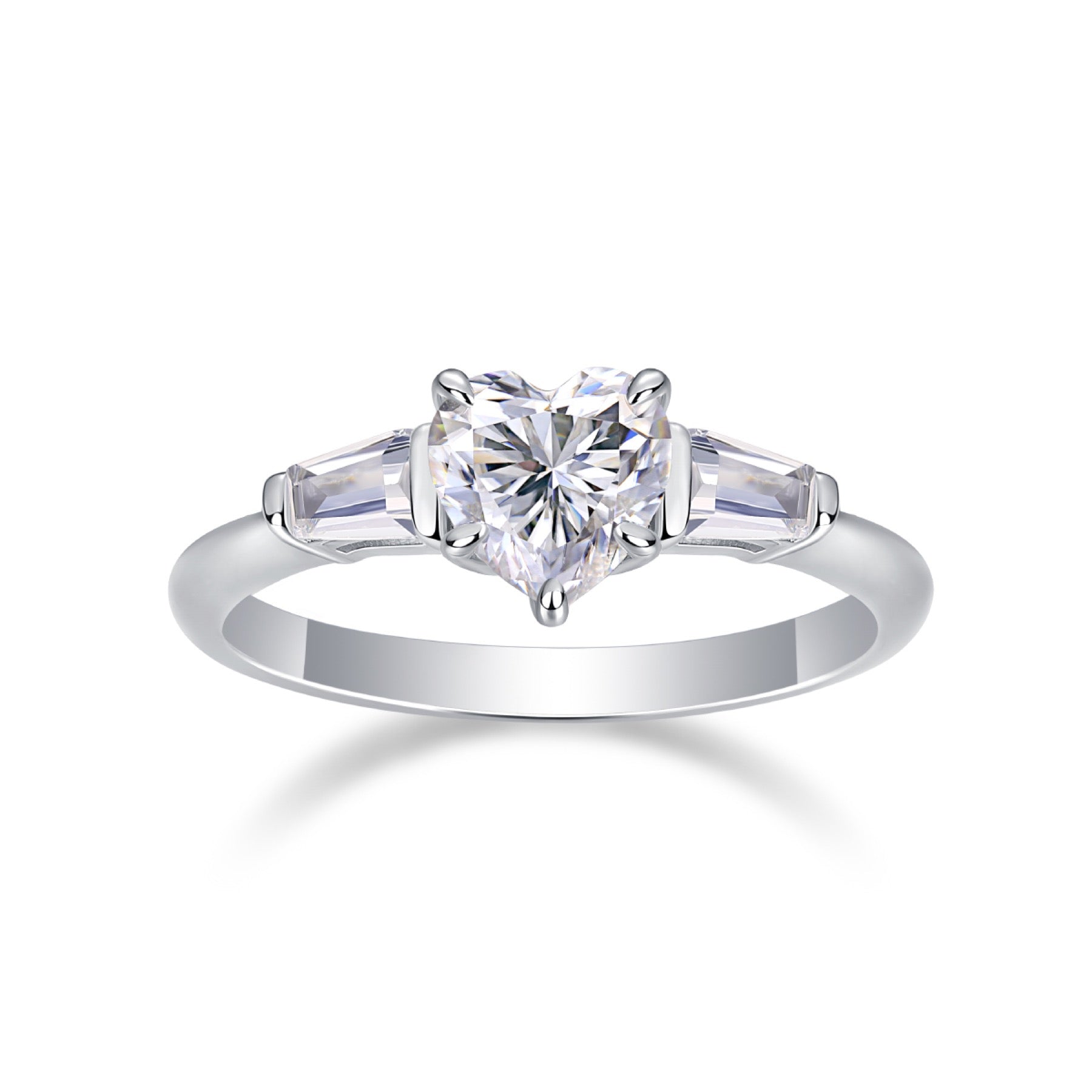 Heartborn Heart-Cut Moissanite Solitaire Ring in Sterling Silver