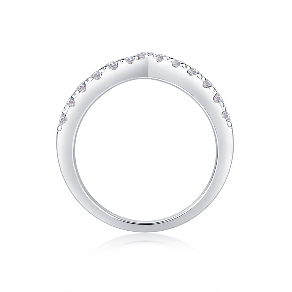 Rush Moissanite Band Ring in Sterling Silver