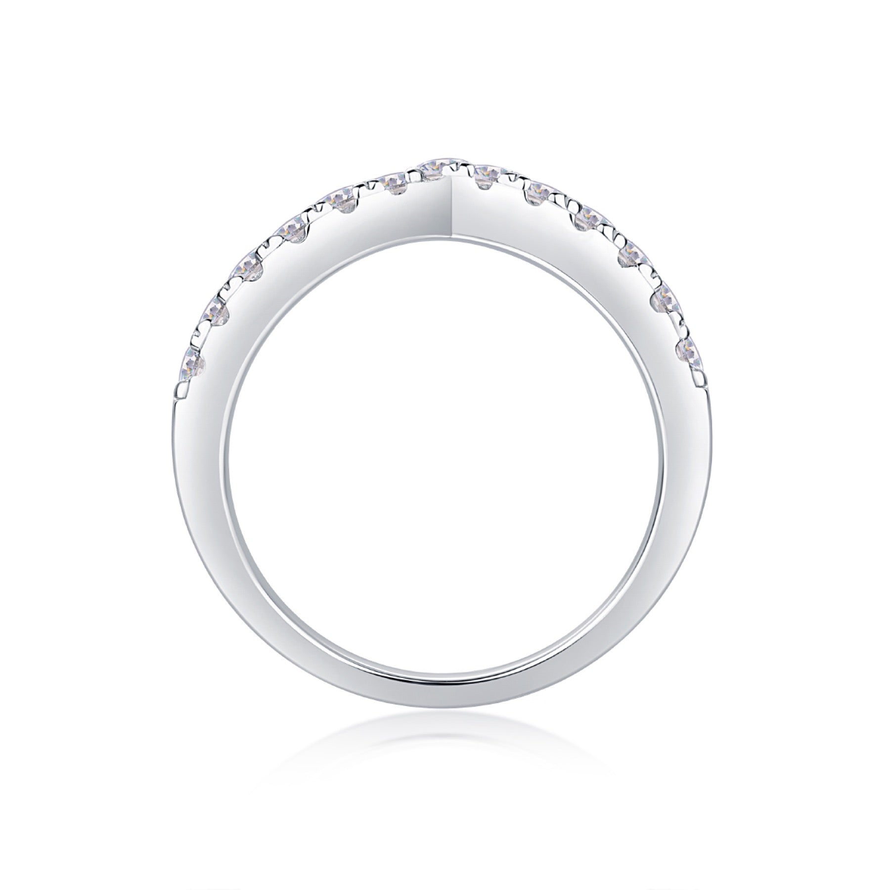 Rush Moissanite Band Ring in Sterling Silver