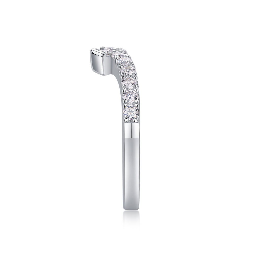 Rush Moissanite Band Ring in Sterling Silver