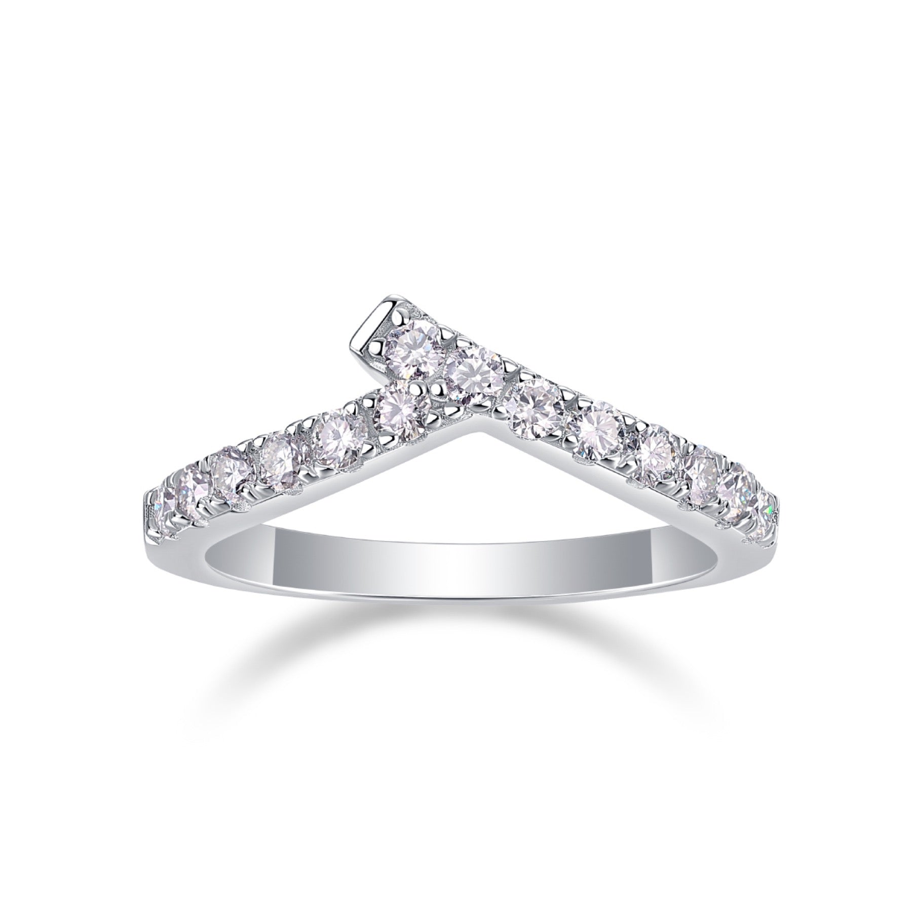 Rush Moissanite Band Ring in Sterling Silver