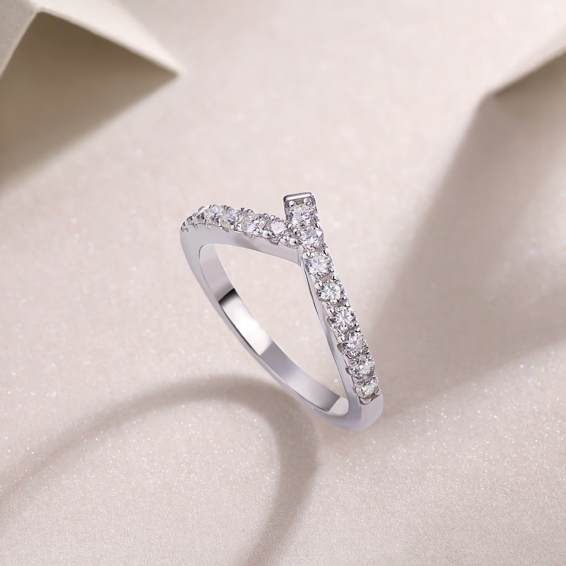 Rush Moissanite Band Ring in Sterling Silver