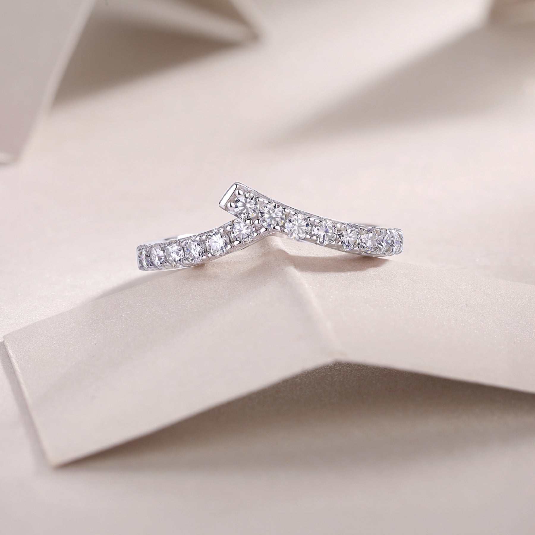 Rush Moissanite Band Ring in Sterling Silver