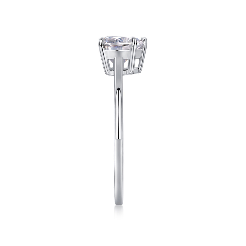 Promise Heart-Cut Moissanite Solitaire Ring in Sterling Silver