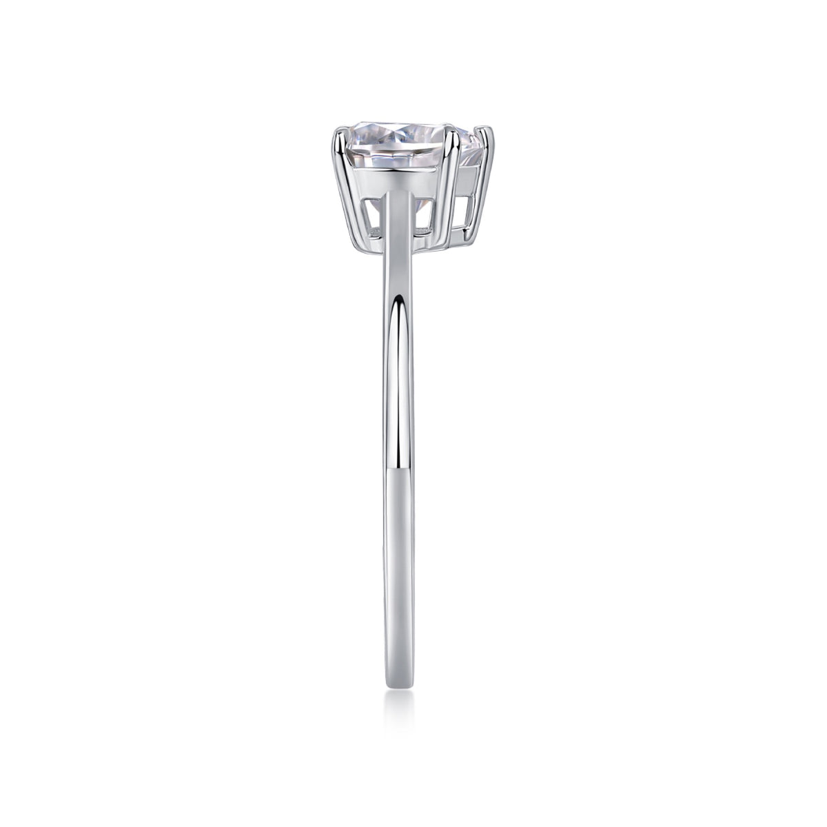 Promise 1 Carat Heart-Cut Moissanite Solitaire Ring in Sterling Silver