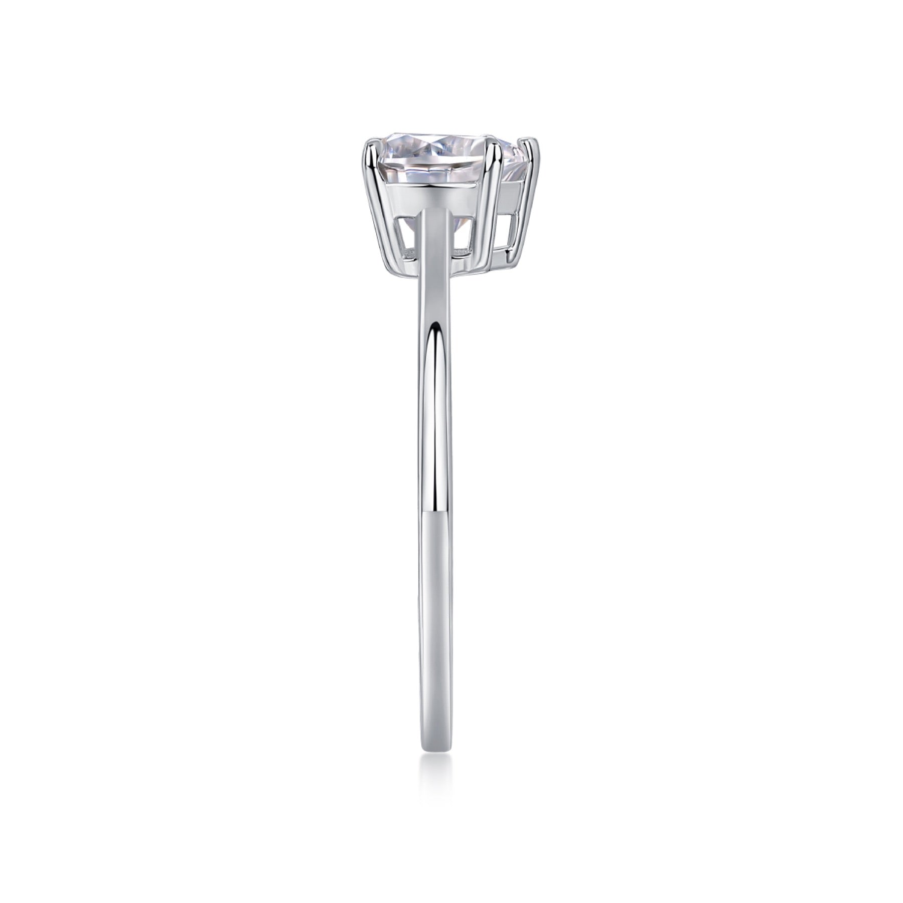 Promise Heart-Cut Moissanite Solitaire Ring in Sterling Silver