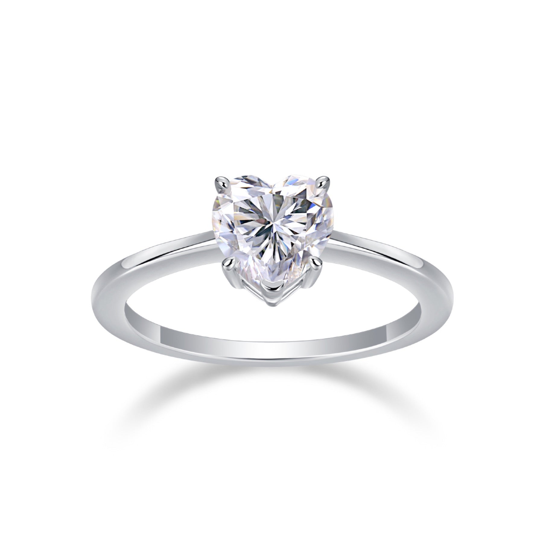 Promise Heart-Cut Moissanite Solitaire Ring in Sterling Silver