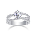 Skybound Moissanite Solitaire Ring in Sterling Silver