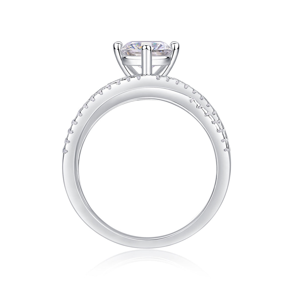 Skybound Moissanite Solitaire Ring in Sterling Silver