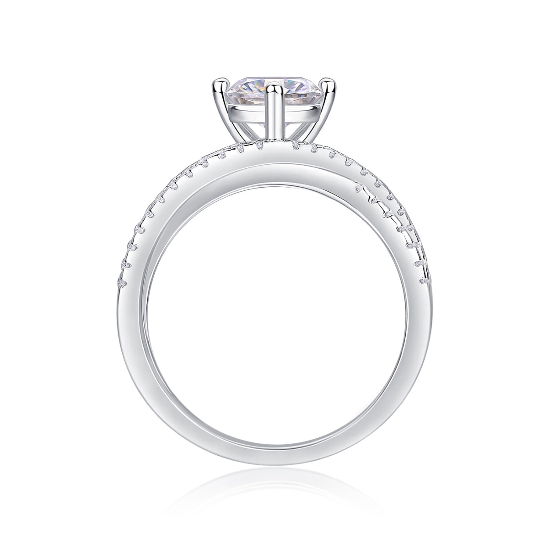 Skybound Moissanite Solitaire Ring in Sterling Silver
