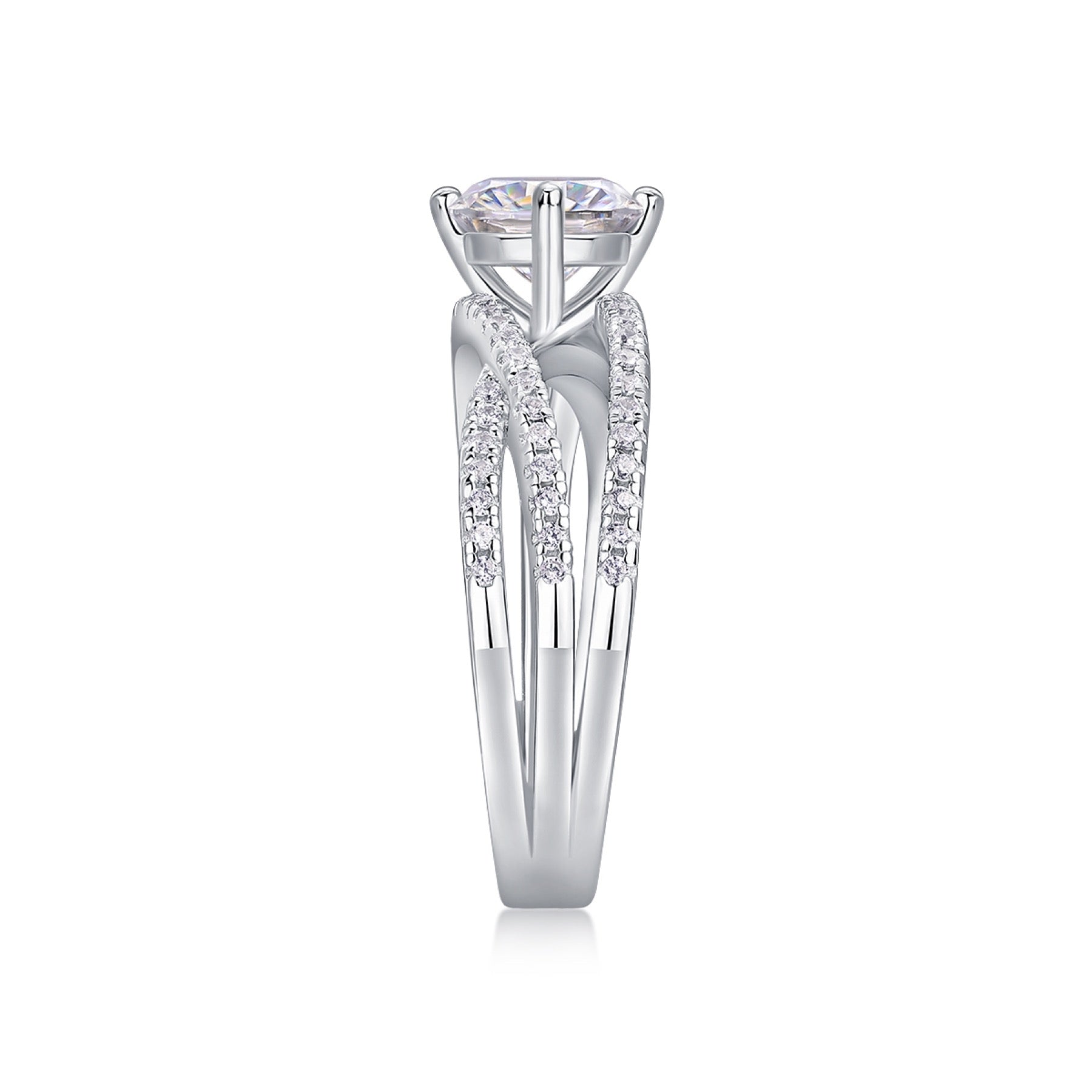 Skybound Moissanite Solitaire Ring in Sterling Silver