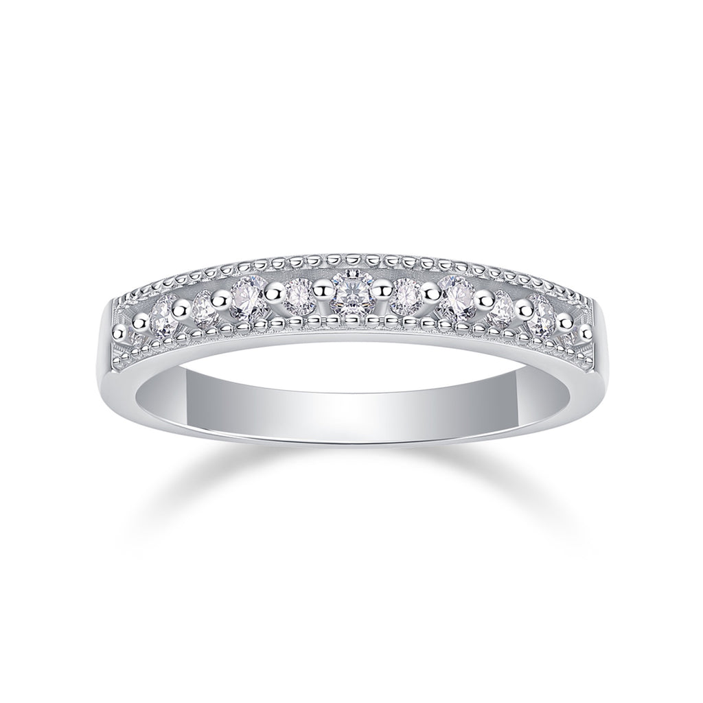 Resonance Moissanite Band Ring in Sterling Silver