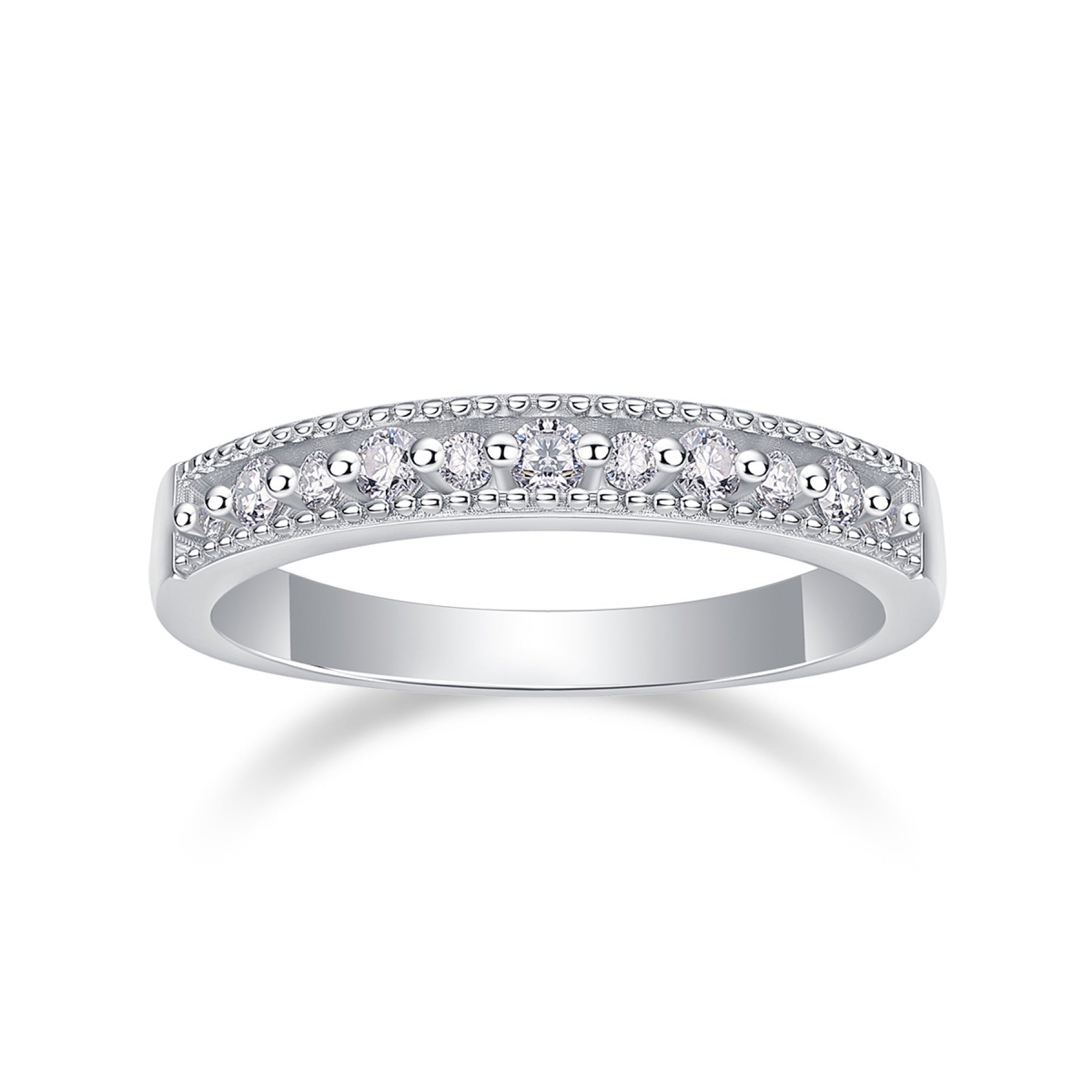 Resonance Moissanite Band Ring in Sterling Silver
