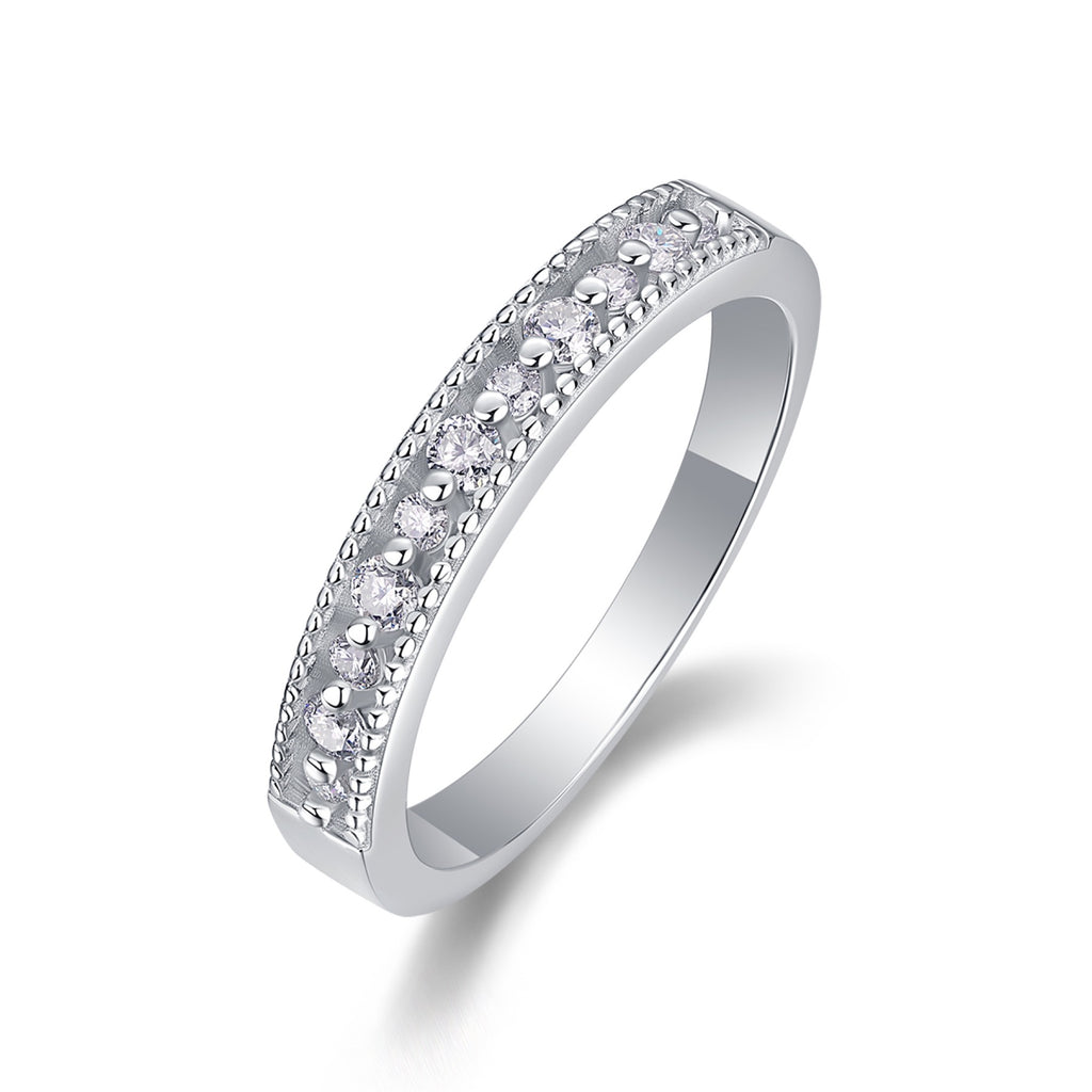 Resonance Moissanite Band Ring in Sterling Silver