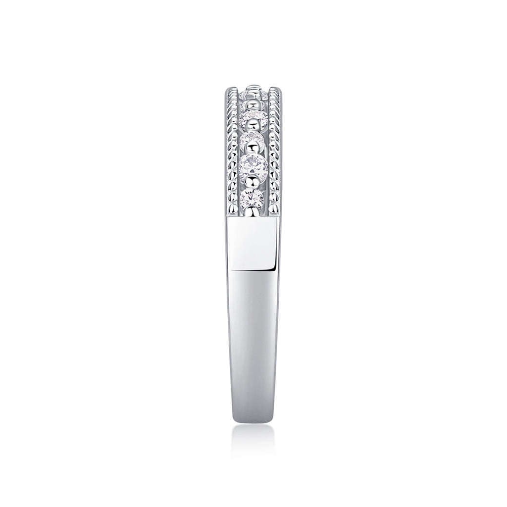 Resonance Moissanite Band Ring in Sterling Silver
