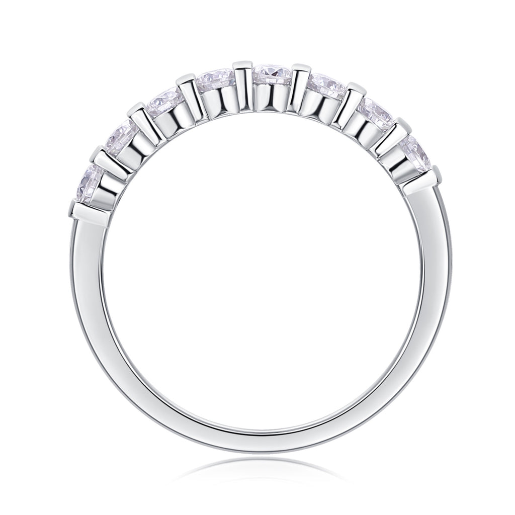 Quinta Moissanite Five-Stone Ring in Sterling Silver