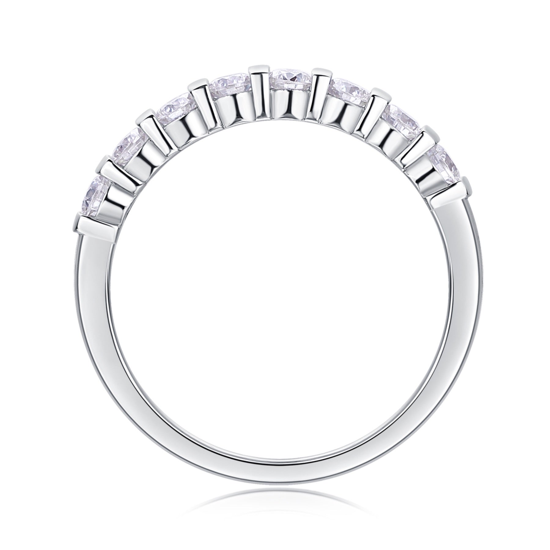 Quinta Moissanite Five-Stone Ring in Sterling Silver