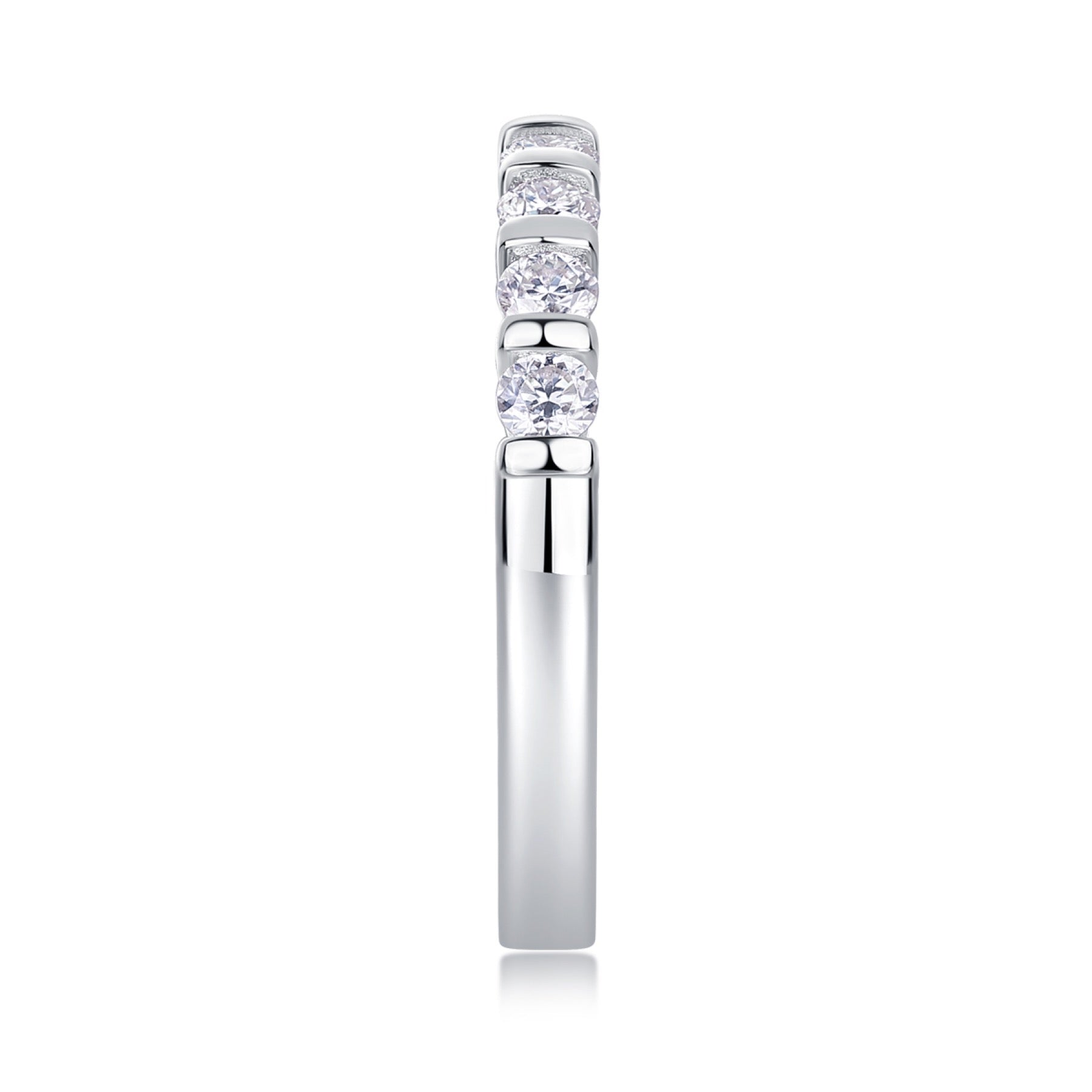 Quinta Moissanite Five-Stone Ring in Sterling Silver