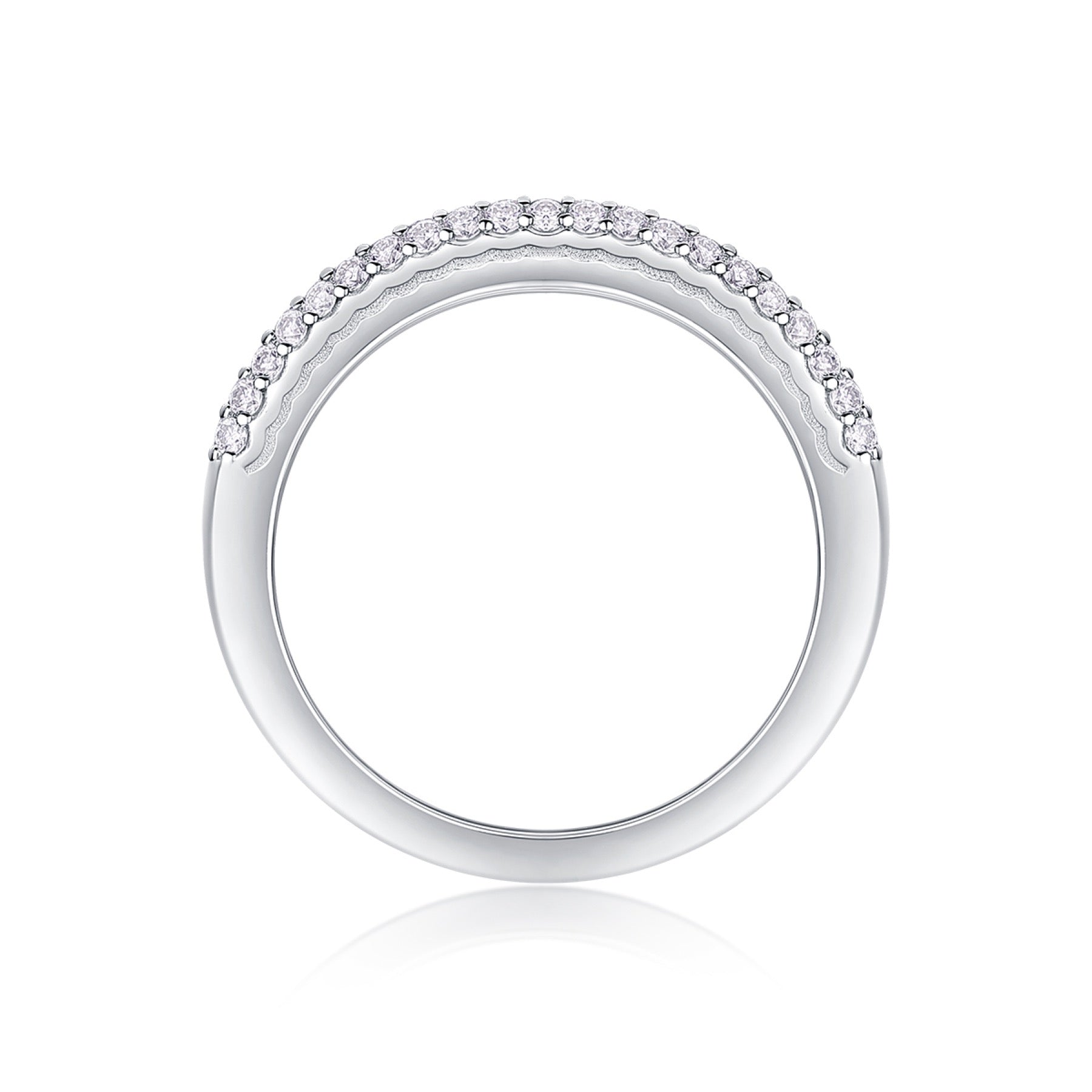 Lightyear Moissanite Band Ring in Sterling Silver