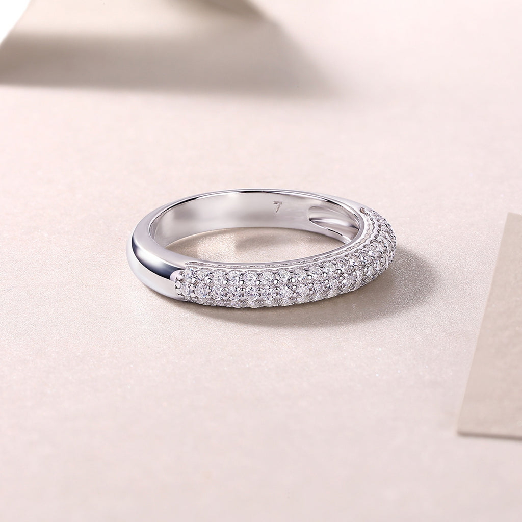 Lightyear Moissanite Band Ring in Sterling Silver