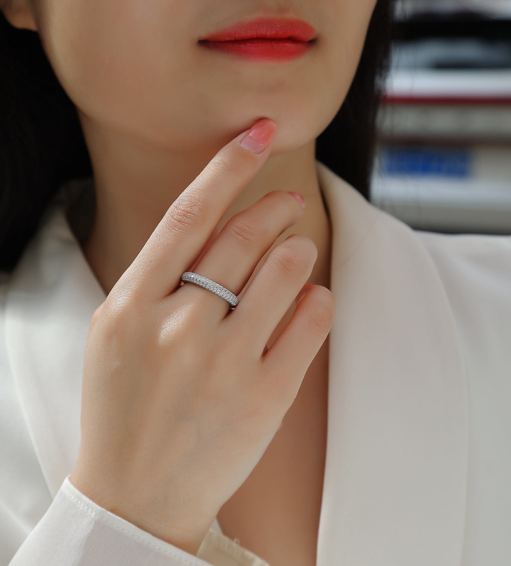 Lightyear Moissanite Band Ring in Sterling Silver