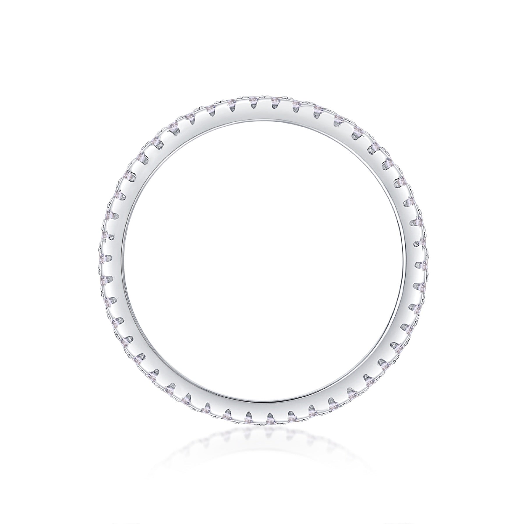 Parallel Moissanite Band Ring in Sterling Silver