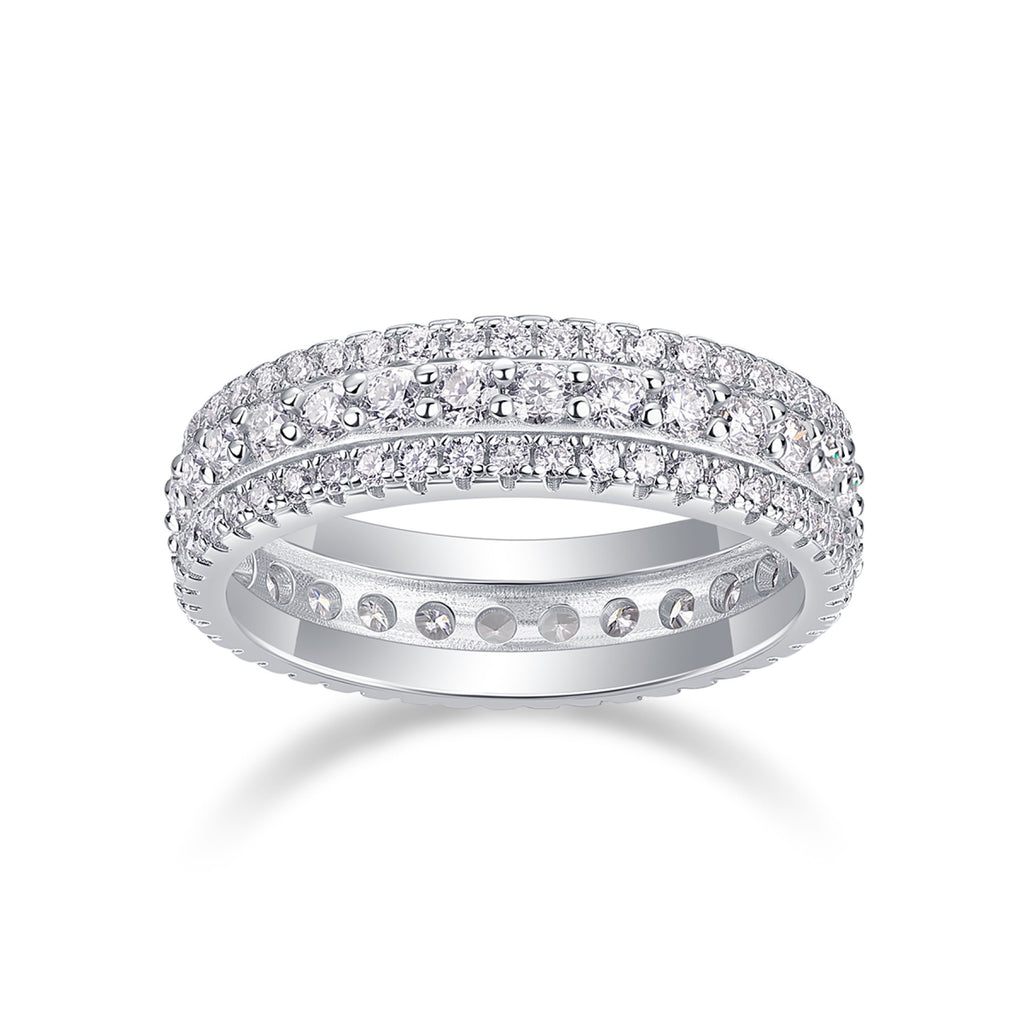 Coldmoon Moissanite Eternity Band Ring in Sterling Silver