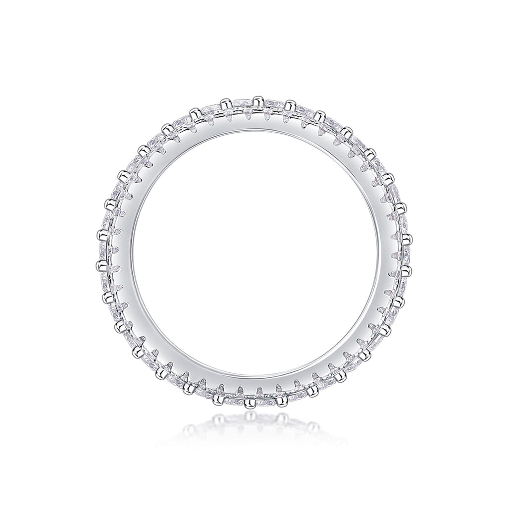 Coldmoon Moissanite Eternity Band Ring in Sterling Silver