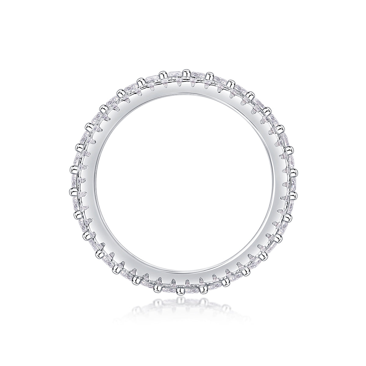 Coldmoon Moissanite Eternity Band Ring in Sterling Silver