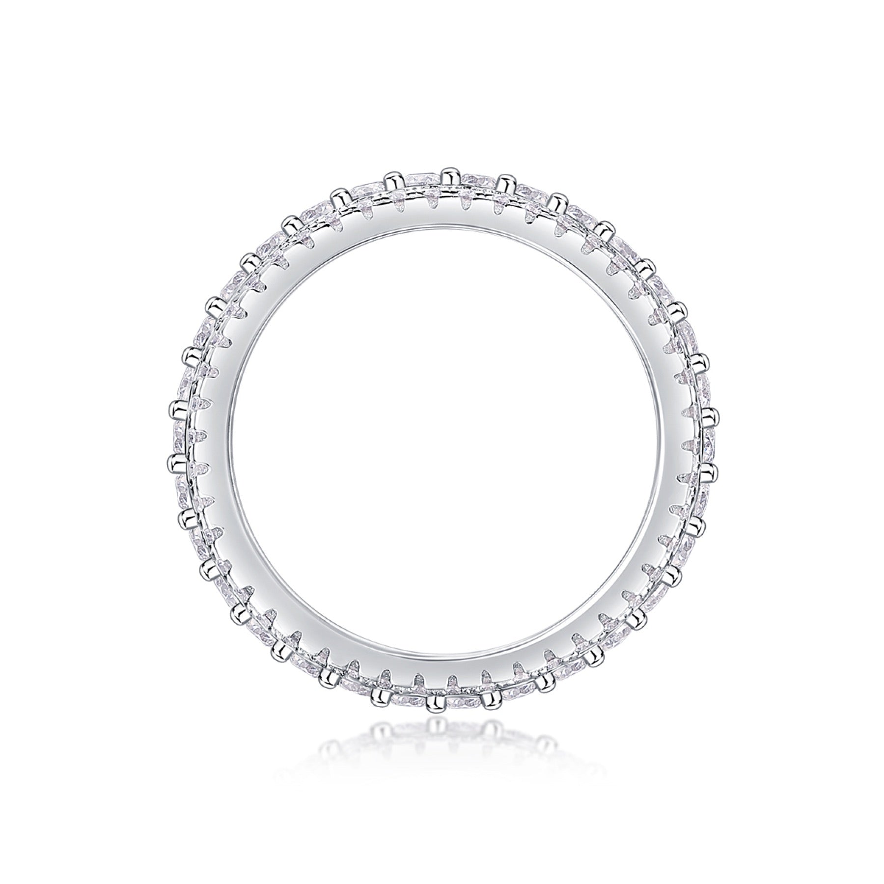 Coldmoon Moissanite Eternity Band Ring in Sterling Silver