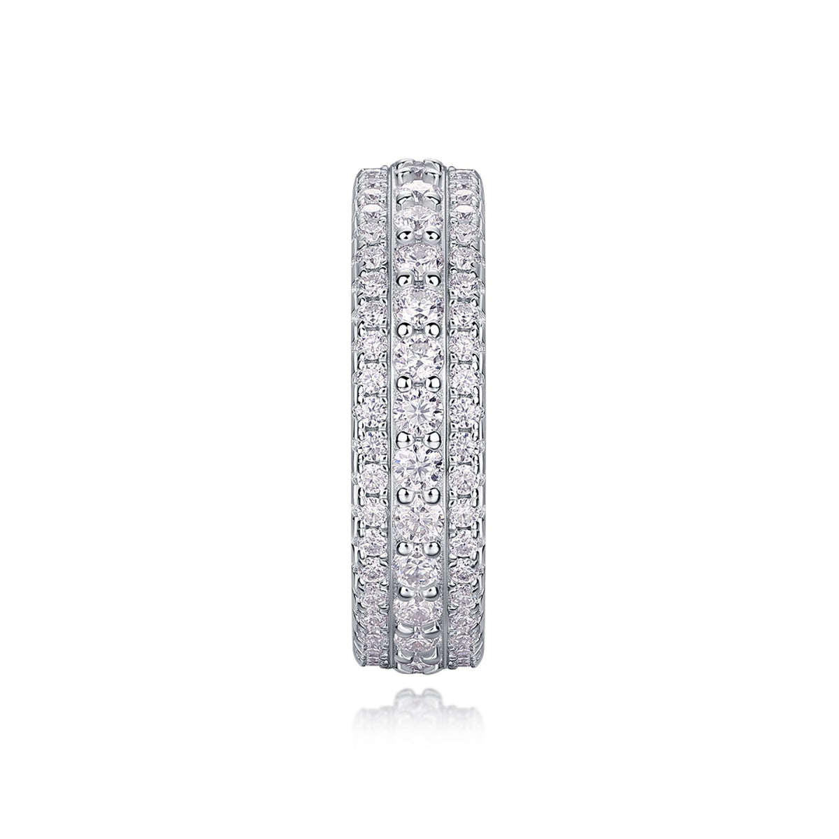 Coldmoon Moissanite Eternity Band Ring in Sterling Silver