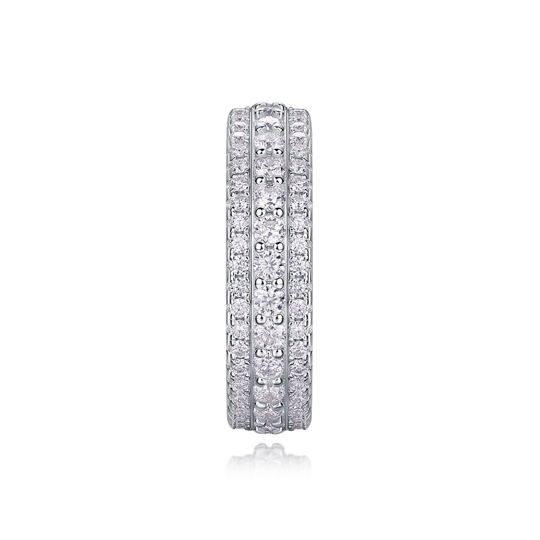 Coldmoon Moissanite Eternity Band Ring in Sterling Silver