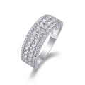 Turnabout Moissanite Band Ring in Sterling Silver