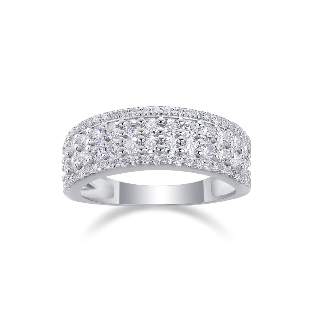 Turnabout Moissanite Band Ring in Sterling Silver
