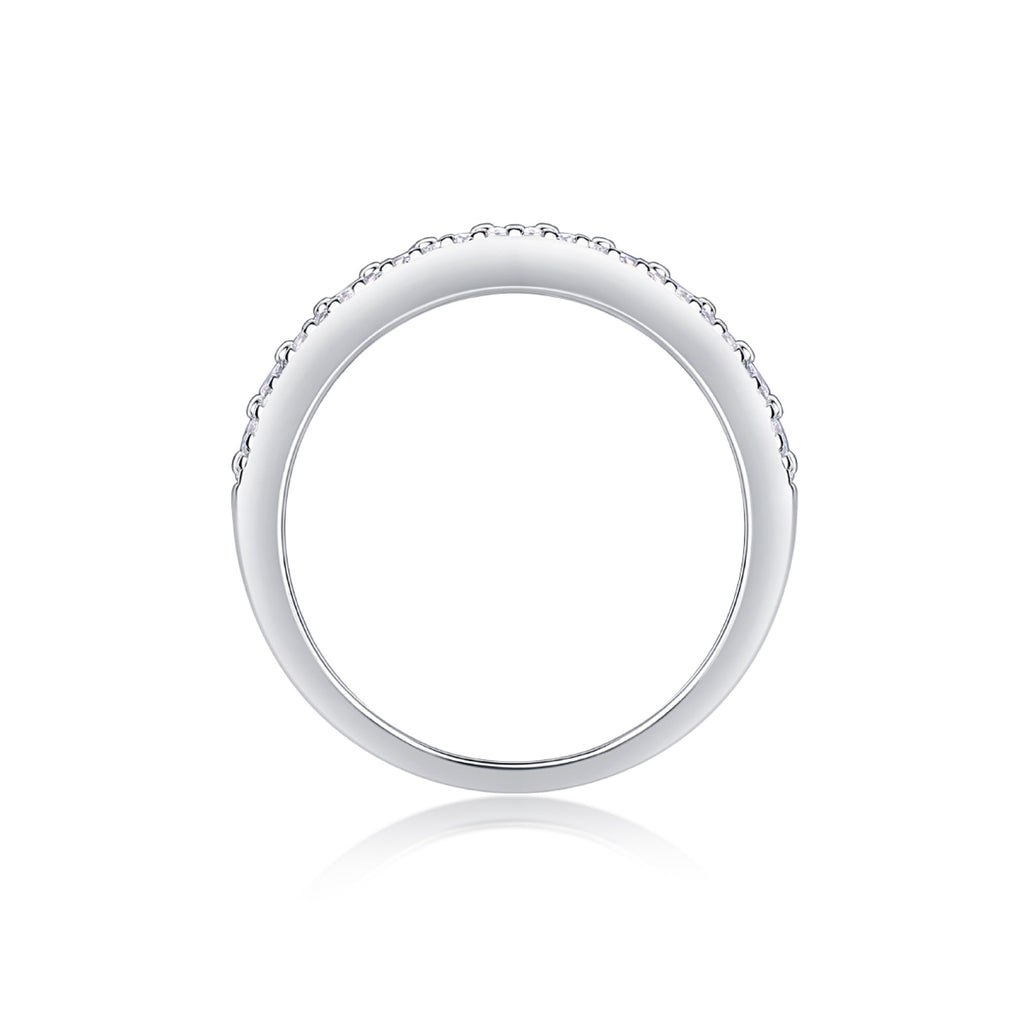 Turnabout Moissanite Band Ring in Sterling Silver