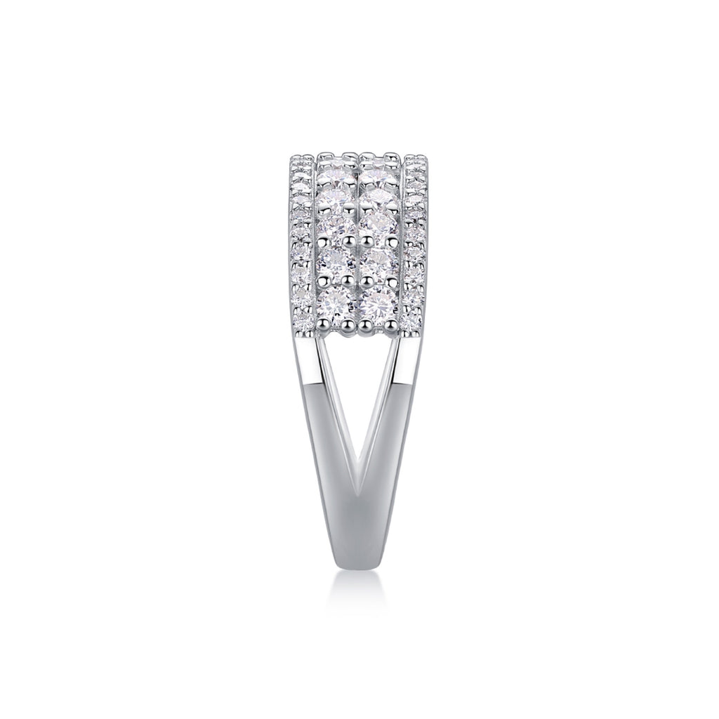 Turnabout Moissanite Band Ring in Sterling Silver