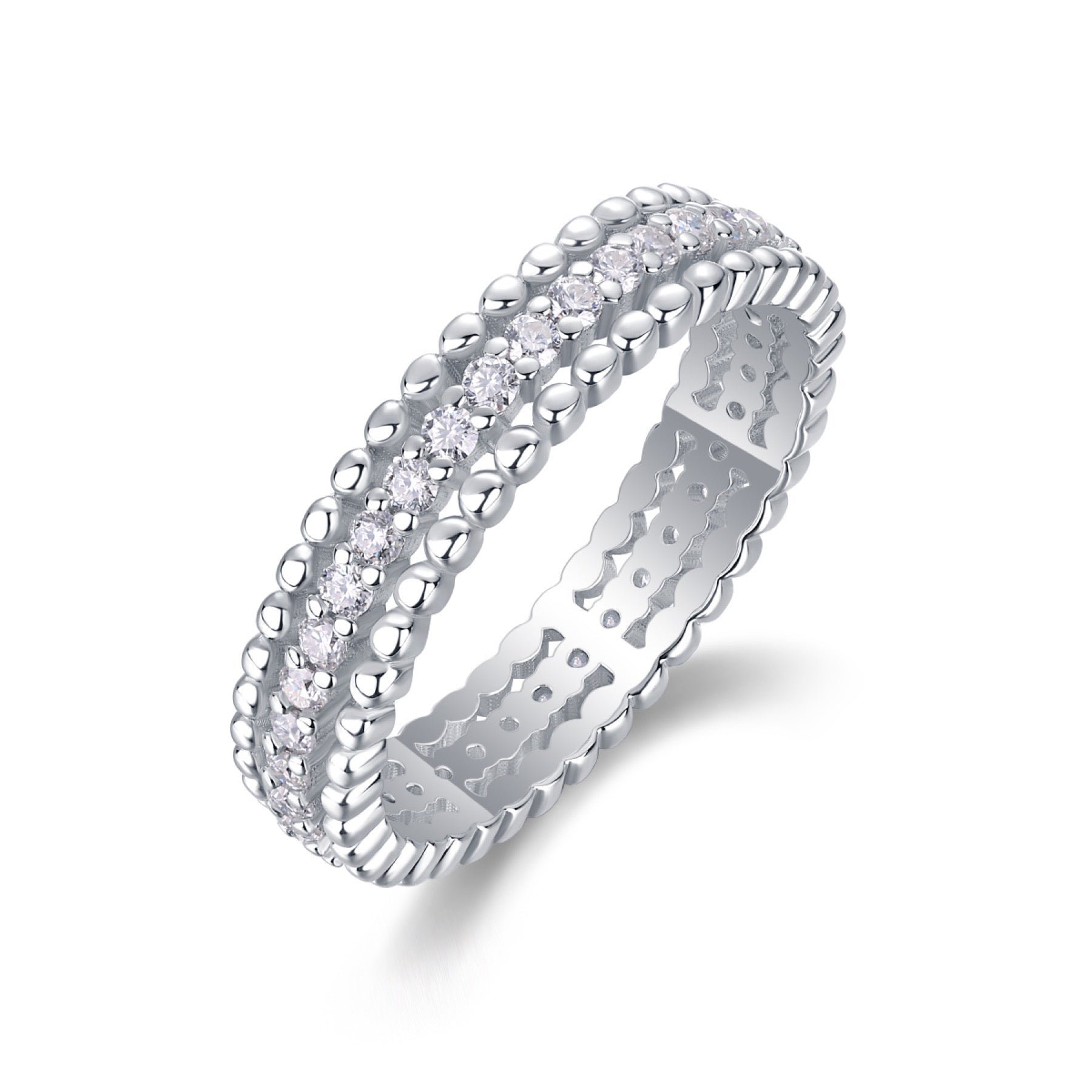Autumn Moissanite Band Ring in Sterling Silver